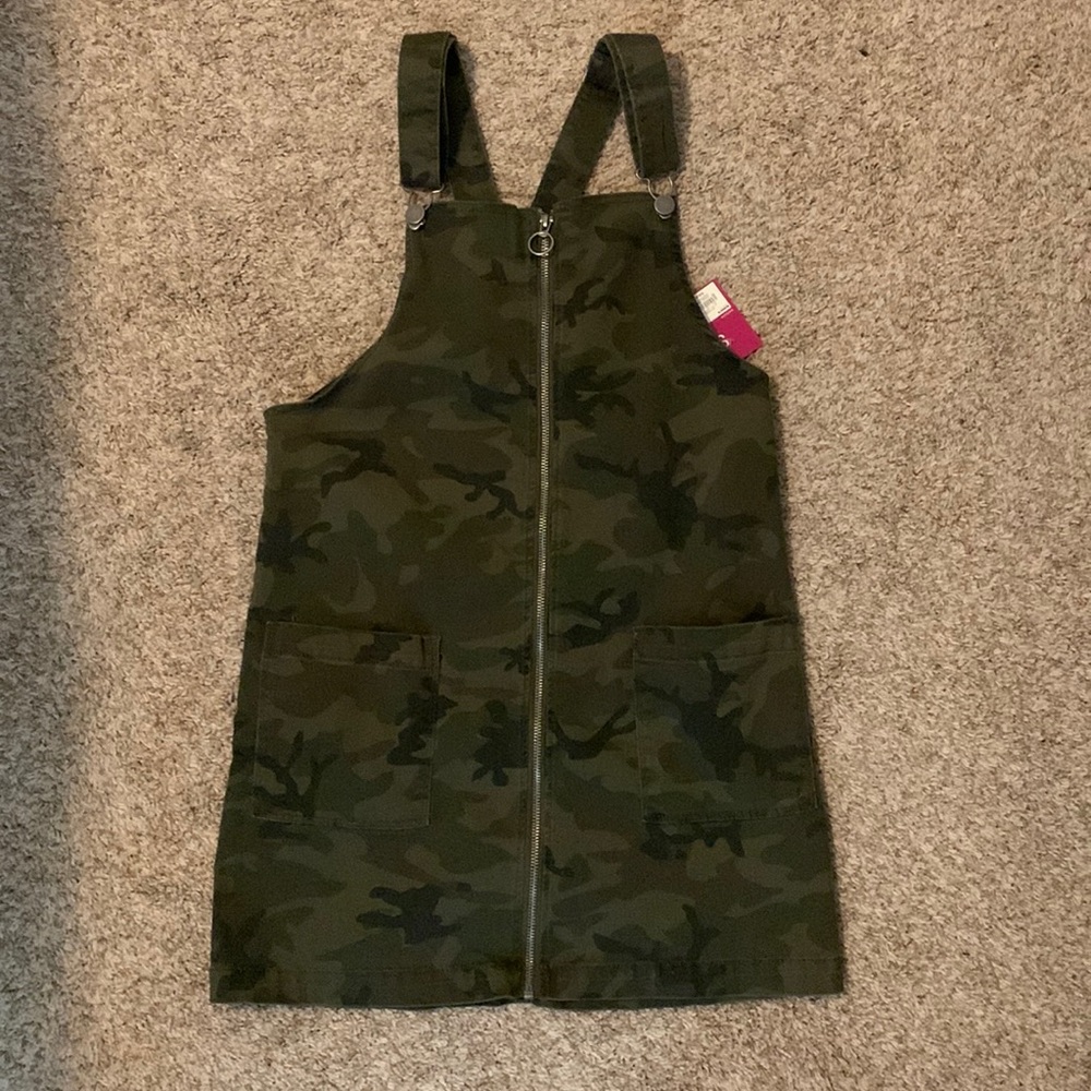 Camo print overall dress